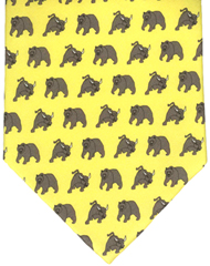 Financial Tie - Bull & Bear - Yellow